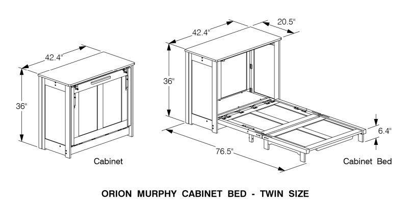 MURPHY BED CASPIAN / TWIN