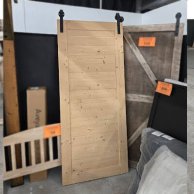 PINE BARNDOOR w/ DOOR WHEELS [UNF]