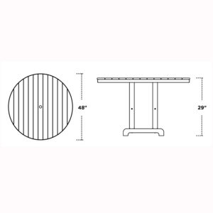 48" Round Farmhouse Dining Table