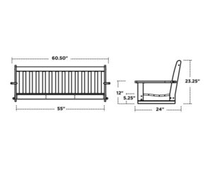 POLYWOOD® Vineyard 60" Porch Swing